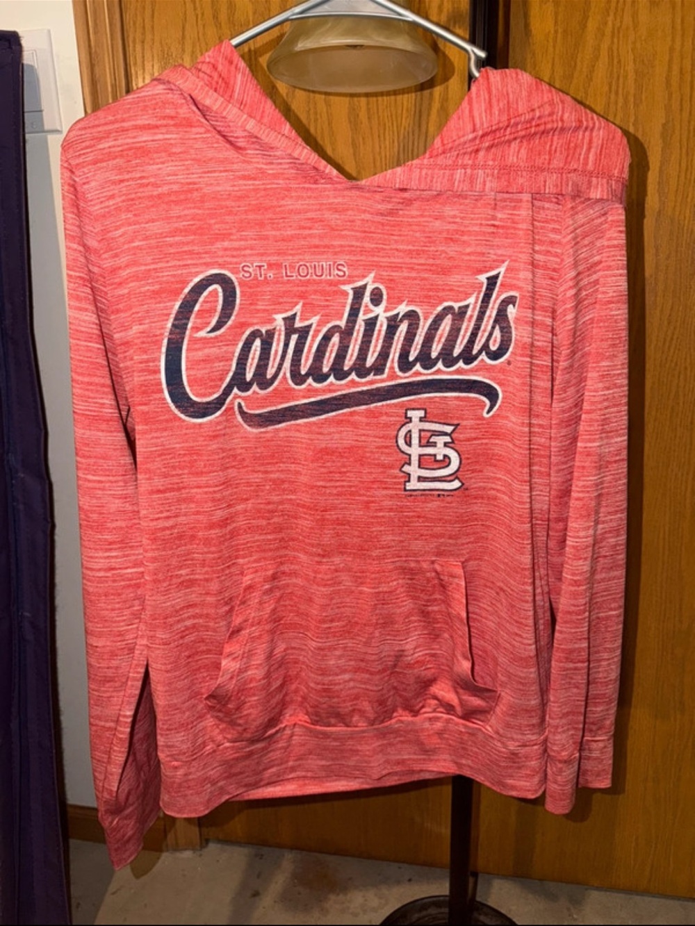 Women's St. Louis Cardinals Heathered Red Hooded Sweatshirt